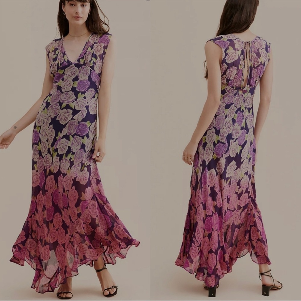 Free people rose garden mermaid shape maxi dress